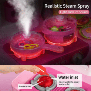 53 PCS Pink Kitchen Toys for Toddlers